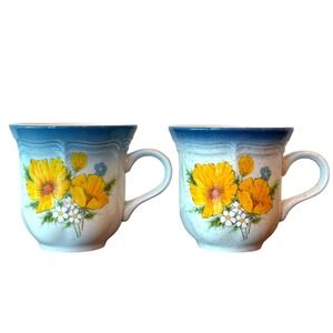 Vintage Set of TWO Mikasa Country Club AMY CA 503 3.5" Tall‎ Teacups